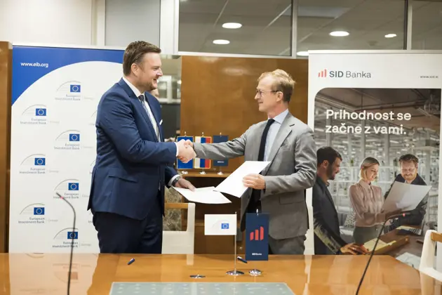 Marko Primorac, podpredsednik EIB in Borut Jamnik, predsednik uprave SID banke